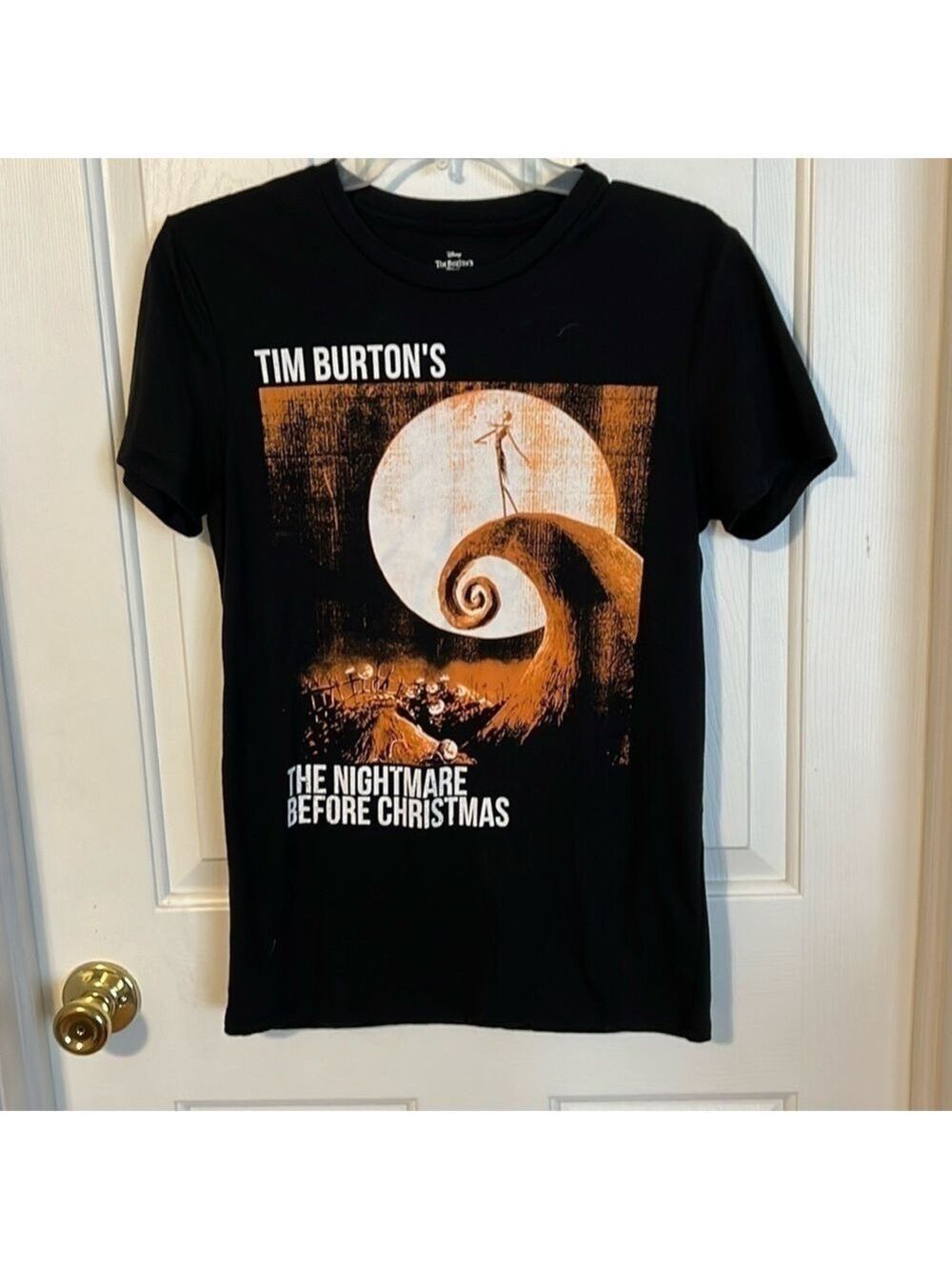 Disney Tim Burton, The Nightmare Before Christmas, black t-shirt. Size S.